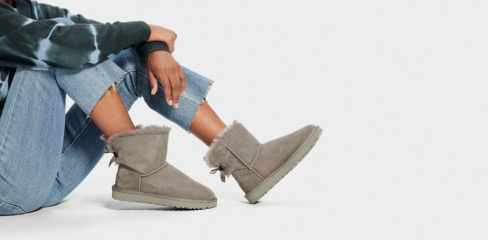 Ugg Mini Boots Canada - Ugg Women's Mini Bailey Bow Ii Grey